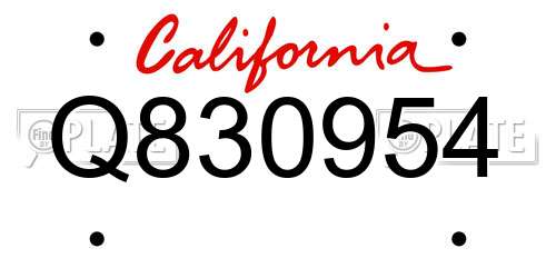 Q830954 California License Plate