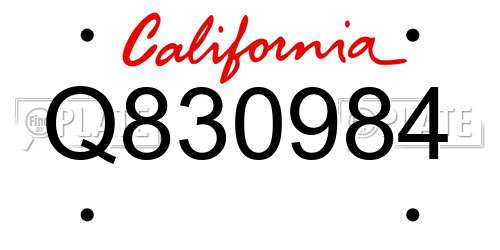 Q830984 California License Plate