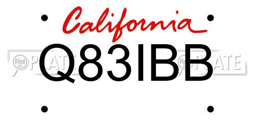 Q83IBB California License Plate
