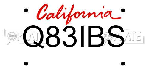 Q83IBS California License Plate