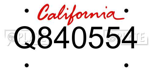 Q840554 California License Plate