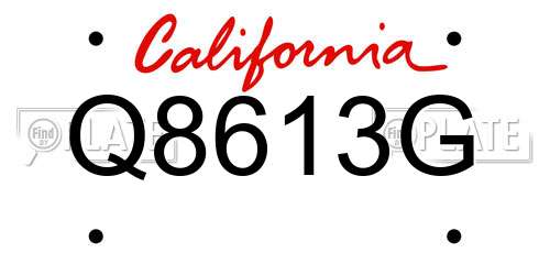 Q8613G California License Plate