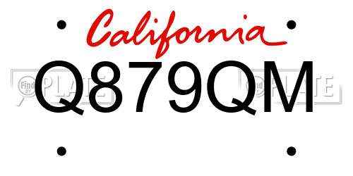 Q879QM California License Plate