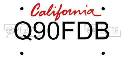 Q90FDB California License Plate
