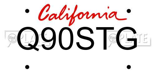 Q90STG California License Plate