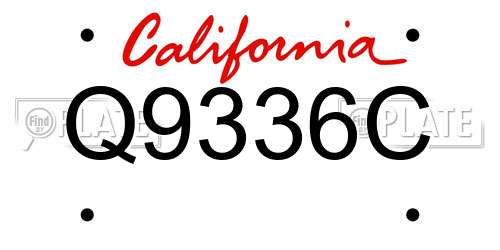 Q9336C California License Plate