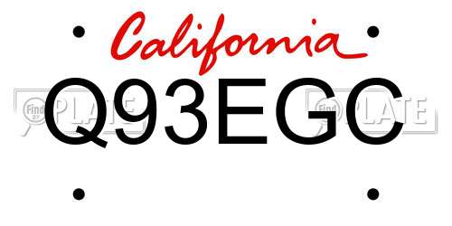 Q93EGC California License Plate
