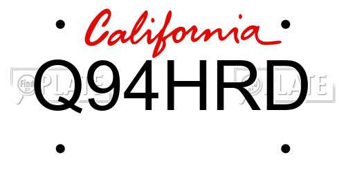 Q94HRD California License Plate