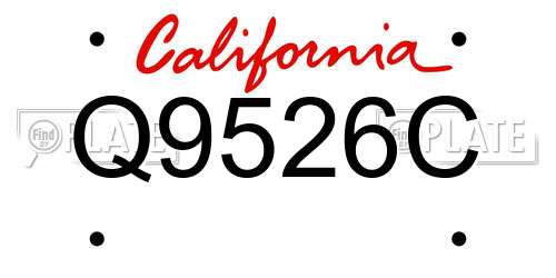 Q9526C California License Plate