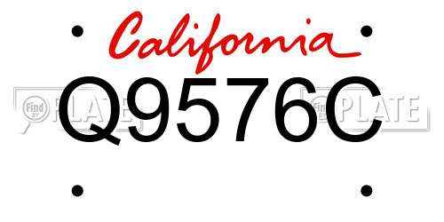 Q9576C California License Plate
