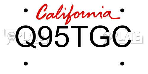 Q95TGC California License Plate