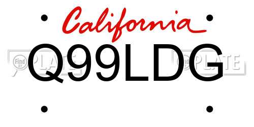Q99LDG California License Plate
