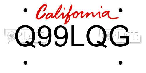 Q99LQG California License Plate