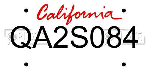 QA2S084 California License Plate