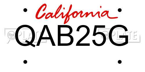 QAB25G California License Plate