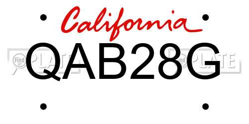 QAB28G California License Plate