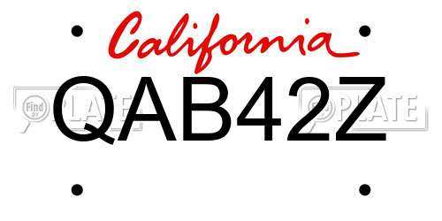 QAB42Z California License Plate