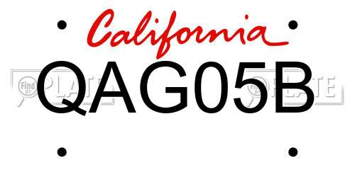 QAG05B California License Plate