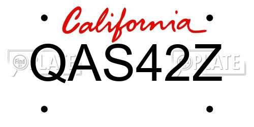 QAS42Z California License Plate