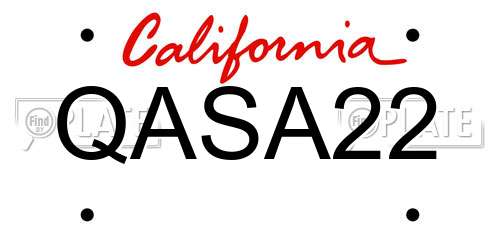 QASA22 California License Plate