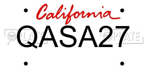 QASA27 California License Plate