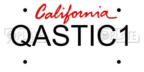 QASTIC1 California License Plate