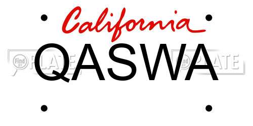 QASWA California License Plate