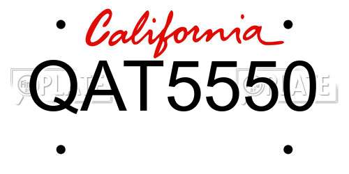 QAT5550 California License Plate