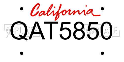 QAT5850 California License Plate