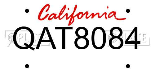 QAT8084 California License Plate