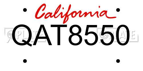 QAT8550 California License Plate
