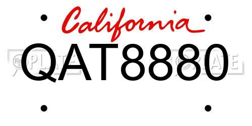 QAT8880 California License Plate