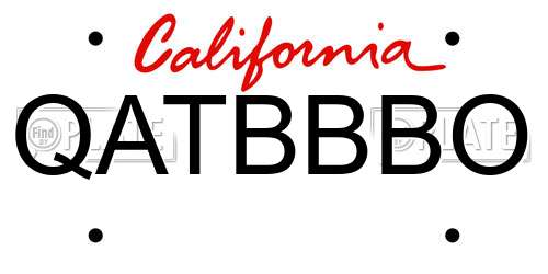 QATBBBO California License Plate
