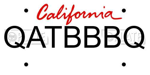 QATBBBQ California License Plate