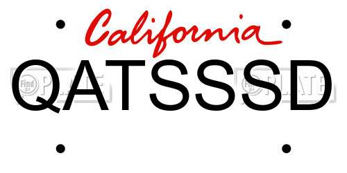QATSSSD California License Plate