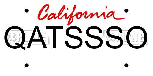 QATSSSO California License Plate