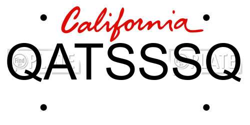 QATSSSQ California License Plate