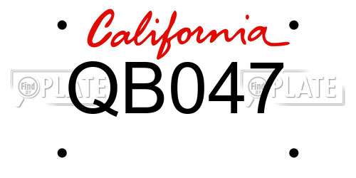 QB047 California License Plate