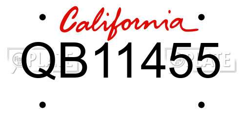 QB11455 California License Plate