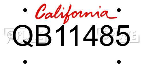 QB11485 California License Plate