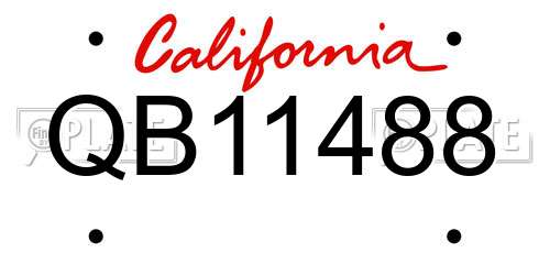 QB11488 California License Plate