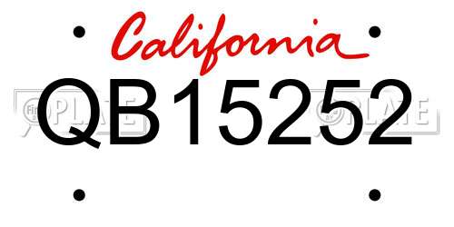 QB15252 California License Plate