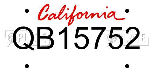QB15752 California License Plate