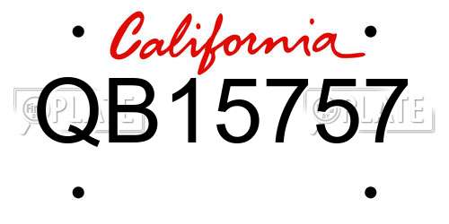 QB15757 California License Plate
