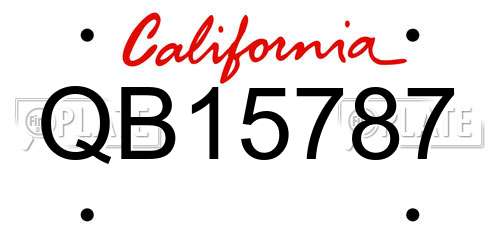 QB15787 California License Plate