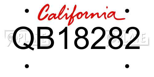 QB18282 California License Plate