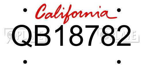 QB18782 California License Plate