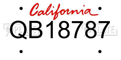QB18787 California License Plate