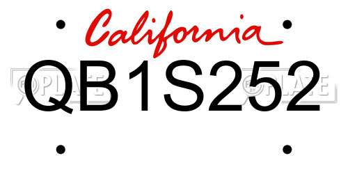 QB1S252 California License Plate