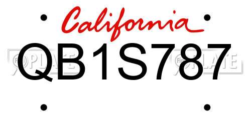 QB1S787 California License Plate